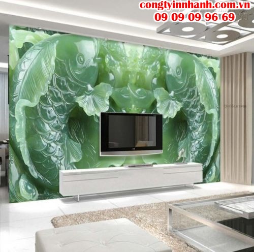 Công ty in nhanh báo giá tranh dán tường 3D giả ngọc - in tranh ngọc 3D