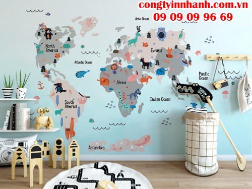 Công ty in nhanh chuyên in decal bản đồ thế giới uy tín